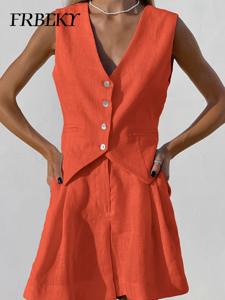 New Cotton Linen Vest Short Se - đánh giá và giá Sleeveless Undershirt