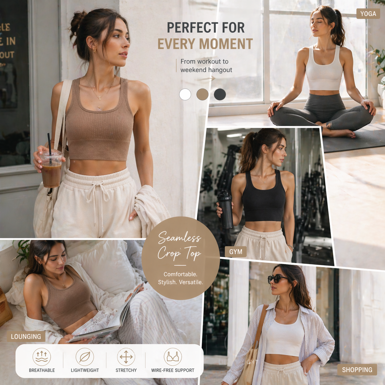 Women Seamless Ribbed Crop Top - đánh giá và giá Tank Top Ribbed