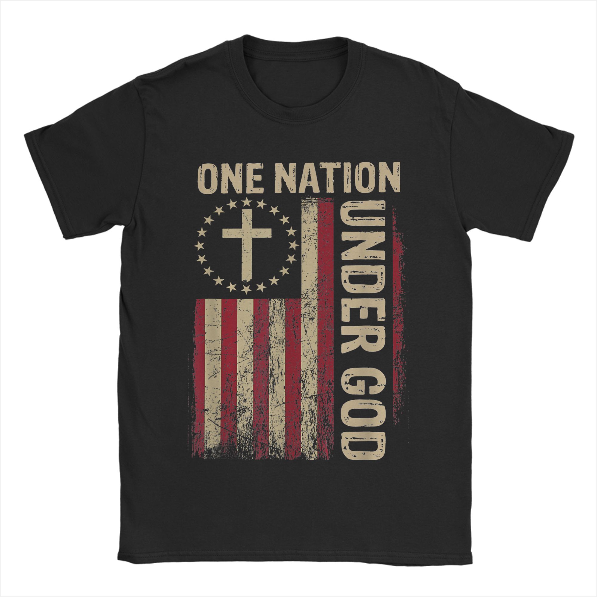 One Nation Under God Flag 4th  - đánh giá và giá Undershirt Crew Neck
