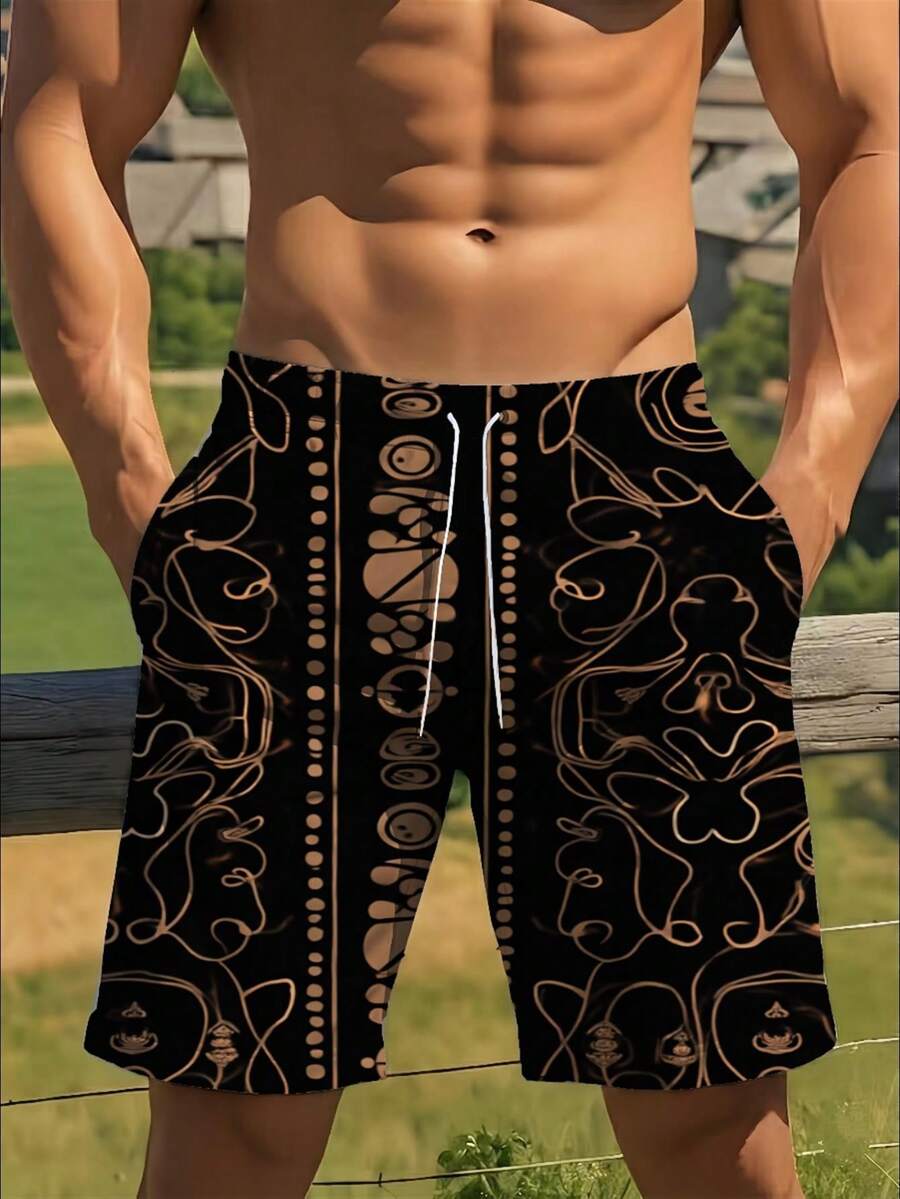 Mens Abstract Geometric Print  - đánh giá và giá Trunk Breathable Men